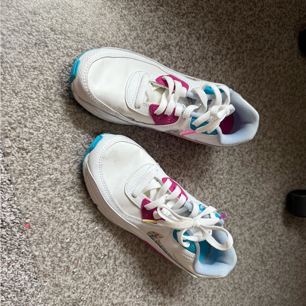 Nike Kids White and Pink Sneakers